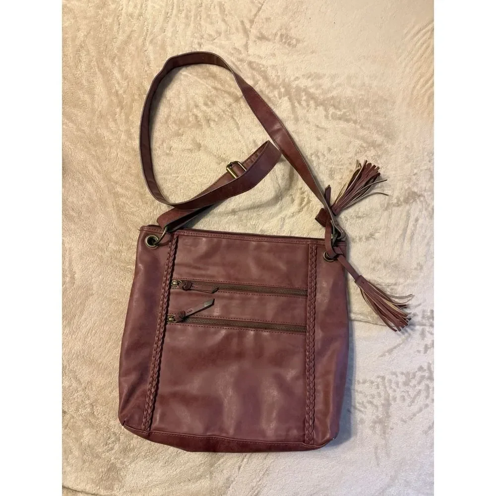 Bueno Faux Leather Brown Cross Body Bag. Shoulder Strap - Picture 3 of 9
